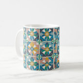 Vibrant Modern Moroccan Zellige Tile Pattern Kaffeetasse (Vorderseite Links)