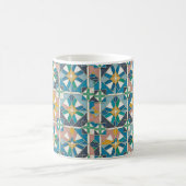Vibrant Modern Moroccan Zellige Tile Pattern Kaffeetasse (Mittel)