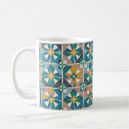 Vibrant Modern Moroccan Zellige Tile Pattern Kaffeetasse
