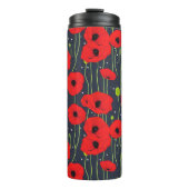 Vibrant Modern Red Poppies Pattern Art Thermosbecher (Vorderseite)