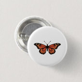Vibrant Monarch Butterfly Illustration on Light Ba Button (Vorne & Hinten)