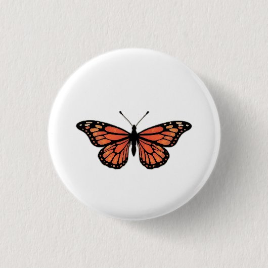 Vibrant Monarch Butterfly Illustration on Light Ba Button (Vorderseite)