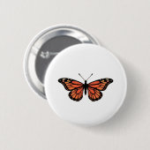 Vibrant Monarch Butterfly Illustration on Light Ba Button (Vorne & Hinten)