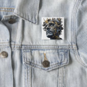 Vibrant Monarch Butterfly Illustration on Light Ba Button (Beispiel)