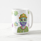 Vibrant Monarch Butterfly Illustration on Light Ba Kaffeetasse (VorderseiteRechts)