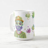 Vibrant Monarch Butterfly Illustration on Light Ba Kaffeetasse (Vorderseite Links)