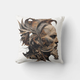 Vibrant Monarch Butterfly Illustration on Light Ba Kissen