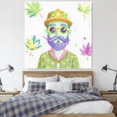 Vibrant Monarch Butterfly Illustration on Light Ba Leinwanddruck (Insitu (Schlafzimmer))