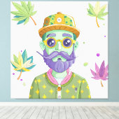 Vibrant Monarch Butterfly Illustration on Light Ba Leinwanddruck (Insitu (Holzboden))