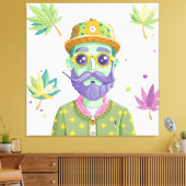 Vibrant Monarch Butterfly Illustration on Light Ba Leinwanddruck (Insitu (Wohnzimmer))