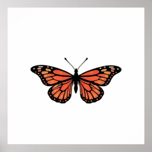 Vibrant Monarch Butterfly Illustration on Light Ba Poster (Vorne)