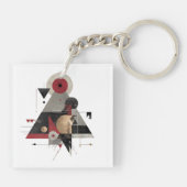 Vibrant Monarch Butterfly Illustration on Light Ba Schlüsselanhänger (Rückseite)