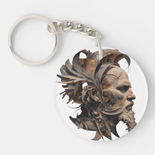 Vibrant Monarch Butterfly Illustration on Light Ba Schlüsselanhänger (Vorderseite)