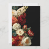 Vibrant Moody Floral Black 90th Birthday Party Einladung (Rückseite)