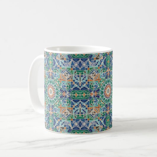 Vibrant Moroccan Zellige Tile Pattern  Kaffeetasse (Vorderseite Links)