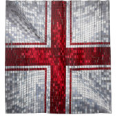 Vibrant Mosaic St. George's Flag verkleidetes Glas Duschvorhang (Vorderseite)