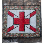 Vibrant Mosaic St. George's Flag verkleidetes Glas Duschvorhang (Vorderseite)
