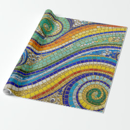 Vibrant Mosaic Swirl Wrapping Paper Geschenkpapier