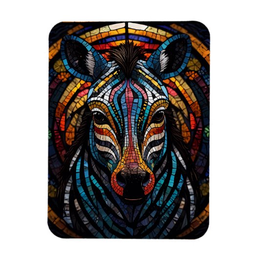 Vibrant Mosaic Zebra Magnet (Vertikal)