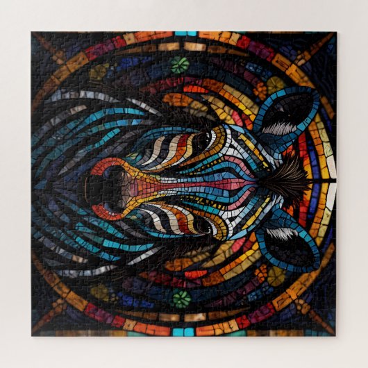 Vibrant Mosaic Zebra Puzzle (Horizontal)