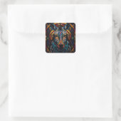 Vibrant Mosaic Zebra Quadratischer Aufkleber (Tasche)