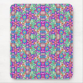 Vibrant mouse pad with a symmetrical floral  mousepad