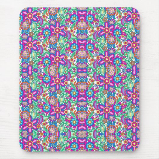 Vibrant mouse pad with a symmetrical floral  mousepad (Vorne)