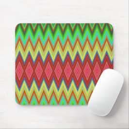 Vibrant mouse pad with bold, multicolored zigzag  mousepad