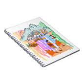 Vibrant Multi-Color Cartoon Hiking Adventure Notizblock (Rechte Seite)