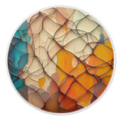 Vibrant Multicolor Abstract Swirl Keramikknauf (Vorderseite)