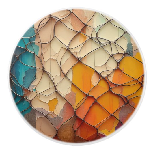 Vibrant Multicolor Abstract Swirl Keramikknauf (Vorderseite)