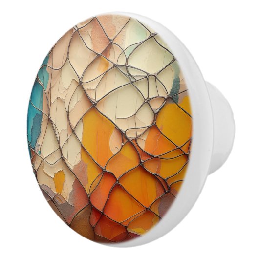 Vibrant Multicolor Abstract Swirl Keramikknauf (Rechts)