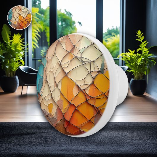 Vibrant Multicolor Abstract Swirl Keramikknauf