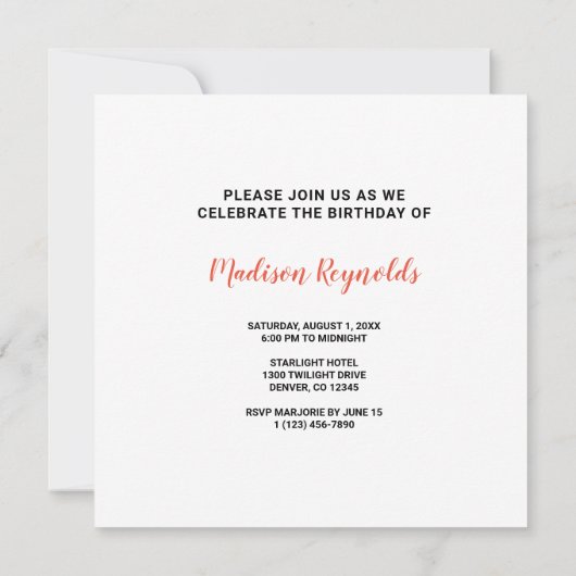 Vibrant Multicolor Birthday Celebration Card (Rückseite)