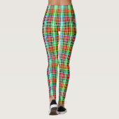 Vibrant Multicolor Dense Tartan Plaid Check Leggings (Rückseite)