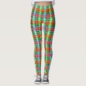 Vibrant Multicolor Dense Tartan Plaid Check Leggings (Vorderseite)