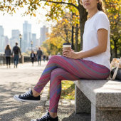 Vibrant Multicolor Diagonal Wave Leggings