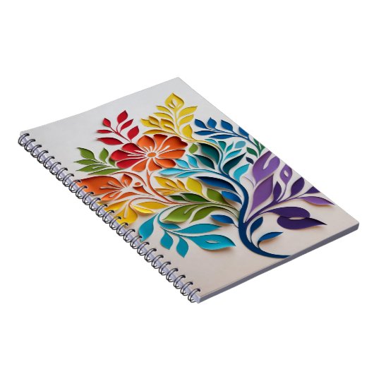 Vibrant Multicolor Floral Art Notizblock (Rechte Seite)