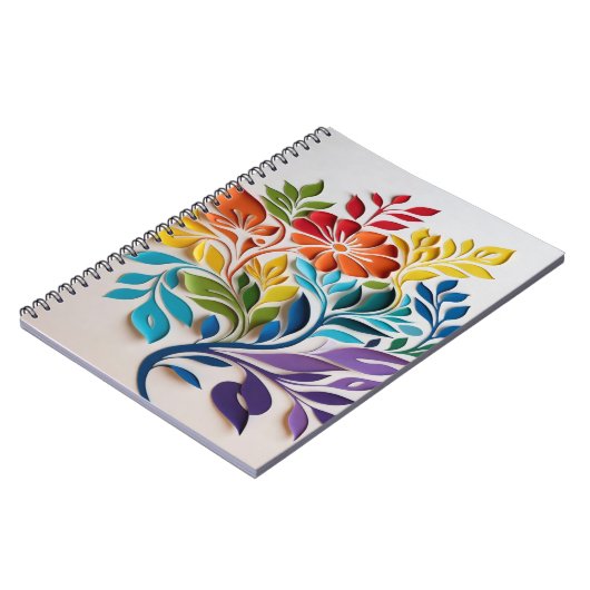 Vibrant Multicolor Floral Art Notizblock (Linke Seite)