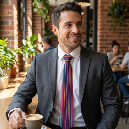 Vibrant Multicolor Striped Neck Tie Krawatte