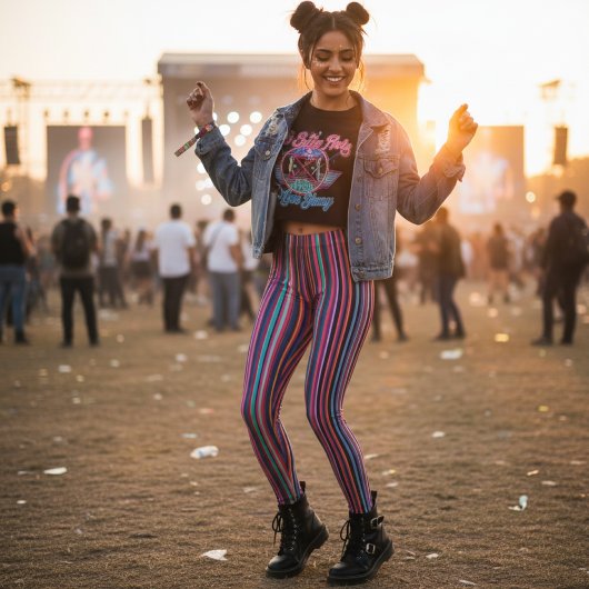 Vibrant Multicolor Vertical Stripes Leggings