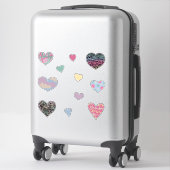 Vibrant Multicolored Hearts Aufkleber (Koffer)