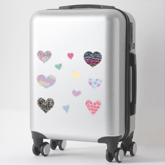 Vibrant Multicolored Hearts Aufkleber (Koffer)