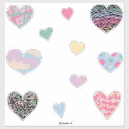Vibrant Multicolored Hearts Aufkleber