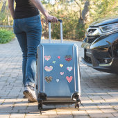 Vibrant Multicolored Hearts Aufkleber (Koffer Insitu)