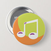 Vibrant Musical Note Double Eighth Button (Vorne & Hinten)