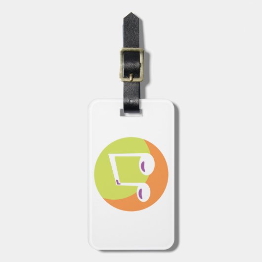 Vibrant Musical Note Double Eighth Gepäckanhänger (Vorderseite vertikal)