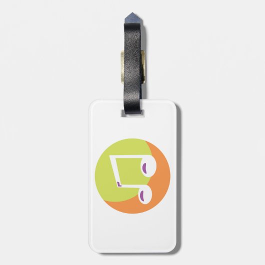 Vibrant Musical Note Double Eighth Gepäckanhänger (Rückseite vertikal)