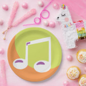 Vibrant Musical Note Double Eighth Pappteller (Party)