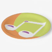 Vibrant Musical Note Double Eighth Pappteller (Schrägansicht)